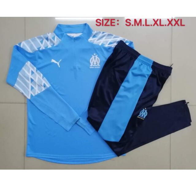 Marseille Blue Training Suits Sweatshirt with Trousers 2020/21